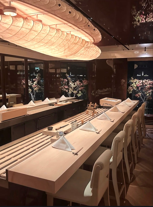 Hinoki Japanese Cypress Twin Counter Installation in Manhattan NYC | Authentic Craftsmanship