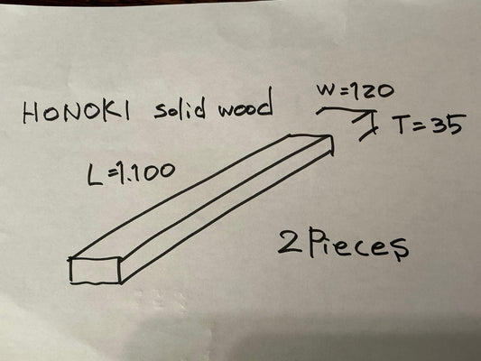 SHIRASAYA Japanese Honoki （Magnoria）1,100x 120x 35mm.